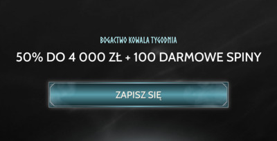 100 free spins z depozytem poniedziałek czwartek w Godz