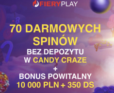 70 free spins bez depozytu za FieryPlay