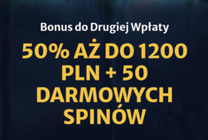 Bonus od drugiej wpłaty 50 FS z bonusem do 1200 zł