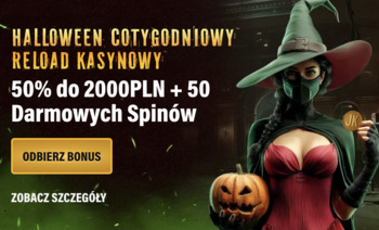 Halloween z bonusem 50% i 50 spinami Halloween z bonusem 50% i 50 spinami